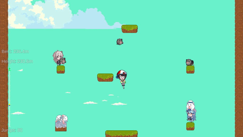 Official Suba Pogo screenshot showing a mid-height platform section with talent encounters